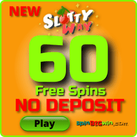 60 Free Spins in the new SlottyWay Casino are in this image.
