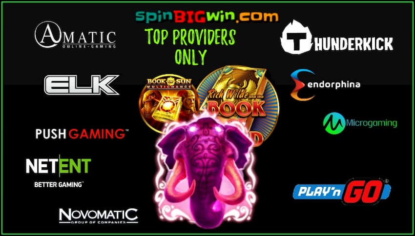 Only the world's top slot providers on spinBIGwin are in this photo.