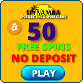 50 Free No Deposit Spins for signing up to Spinamba Crypto Casino is in the photo.
