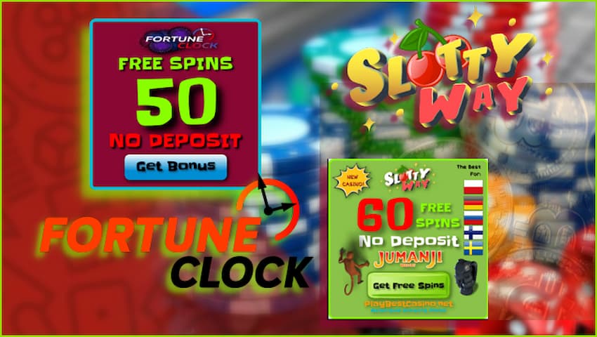 Fortune Clock and Slotty Way - New European Crypto Casinos with No Deposit Bonus are in this photo.