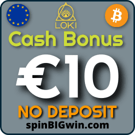 Cash Bonus at Loki Licensed Online Casino at SpinBigWin.com is pictured.