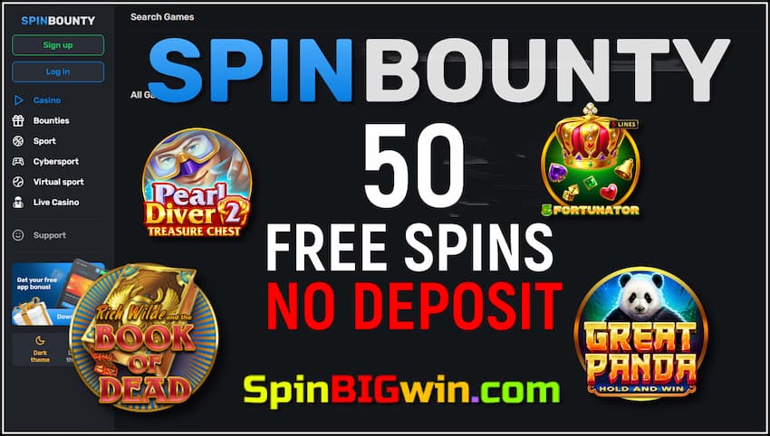 Get 50 free no deposit spins for signing up at the new SpinBounty Casino is in the picture.